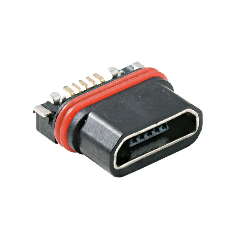 M1SS-Y-1黑色防水microusb母座